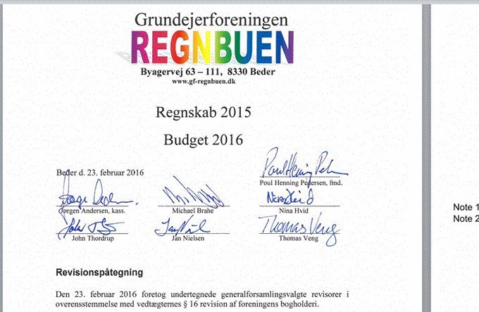 Regnskab 2015 side 1 og 2