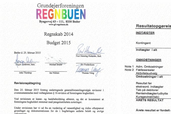 Regnskab 2014 side 1 og 2